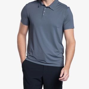 BloqUV Mens Polo Golf Tee UPF Shirt Grey Smoke Size Large NWT Sun Protection